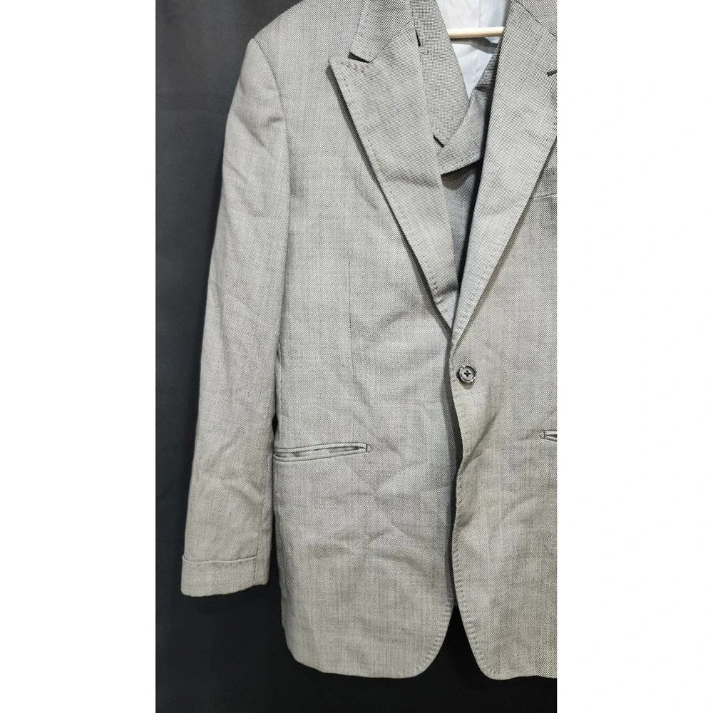 Tiglio Rosso Suit Jacket Vest Mens 46 Gray‎ Super 150s Wool Made Italy Formal